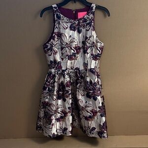 Lilly Pulitzer Burgundy and Gold Floral Mini Dress